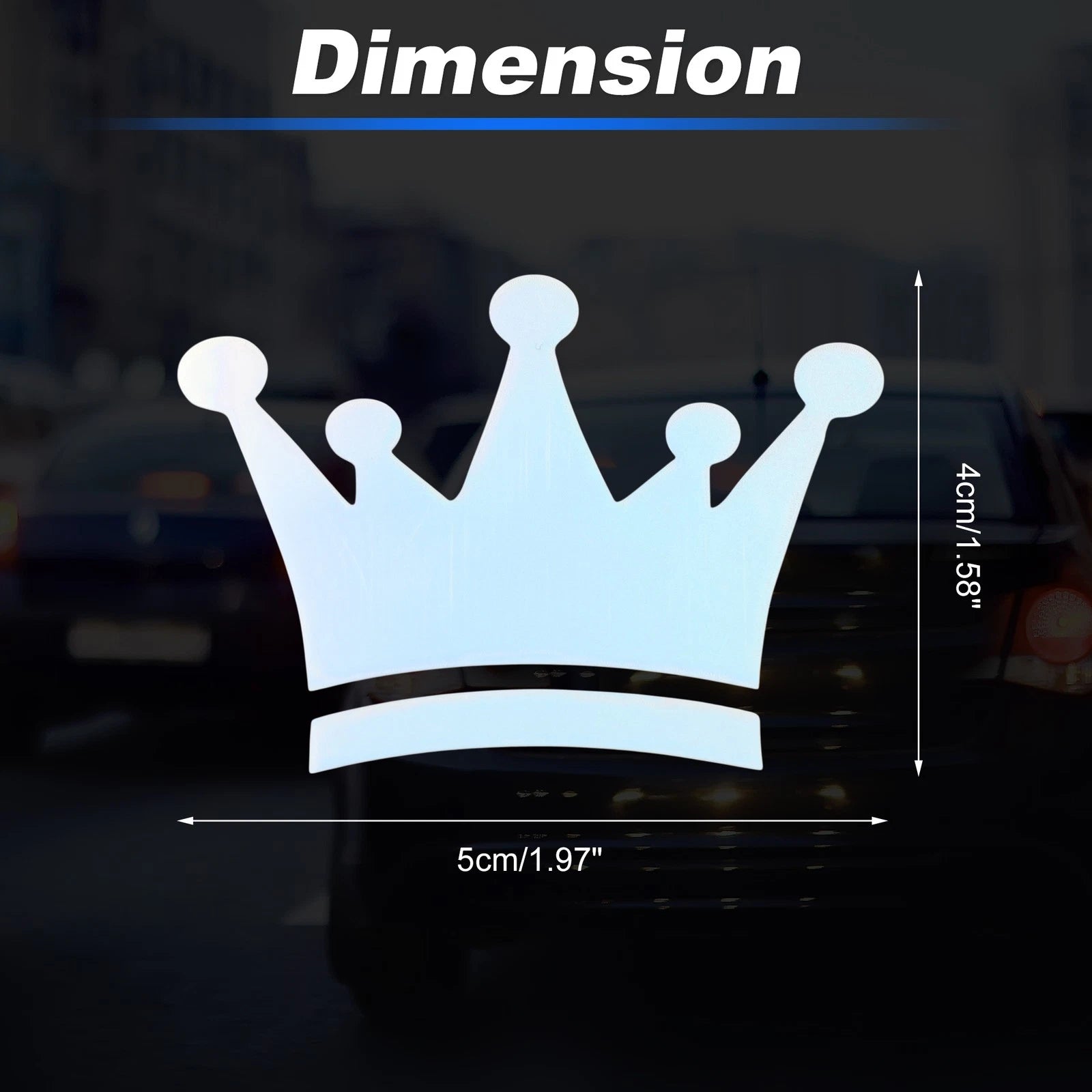 Reflective Bumper Decal for - Colorful Laser Crown Style
