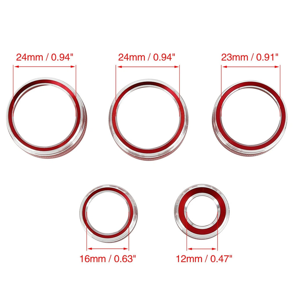 5pc AC Climate Control Knob Ring Trim Cover Replacement for Toyota Camry (2018–2020)