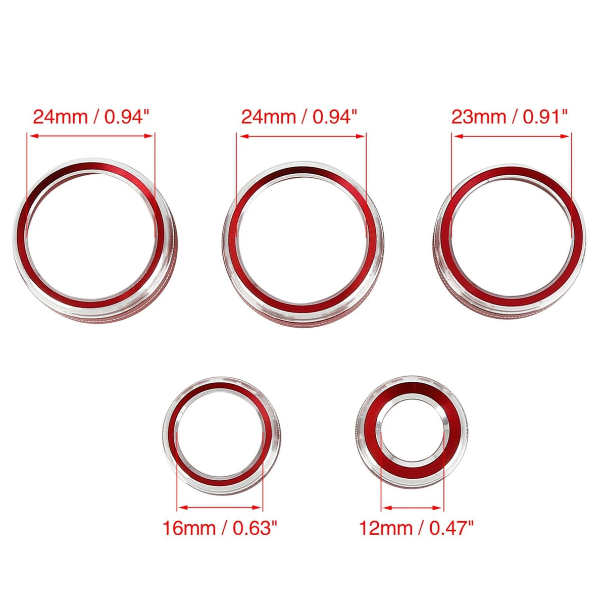 5pc AC Climate Control Knob Ring Trim Cover Replacement for Toyota Camry (2018–2020)
