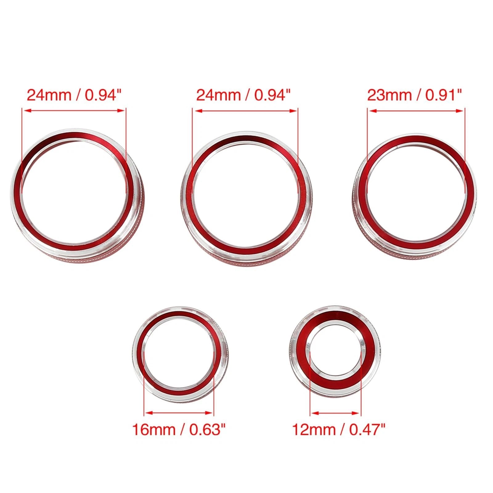 5pc AC Climate Control Knob Ring Trim Cover Replacement for Toyota Camry (2018–2020)