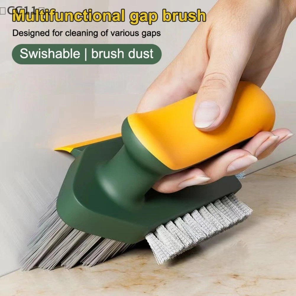 Multi Head Grout Scrub Brush with Squeegee Tool for Bathroom Kitchen