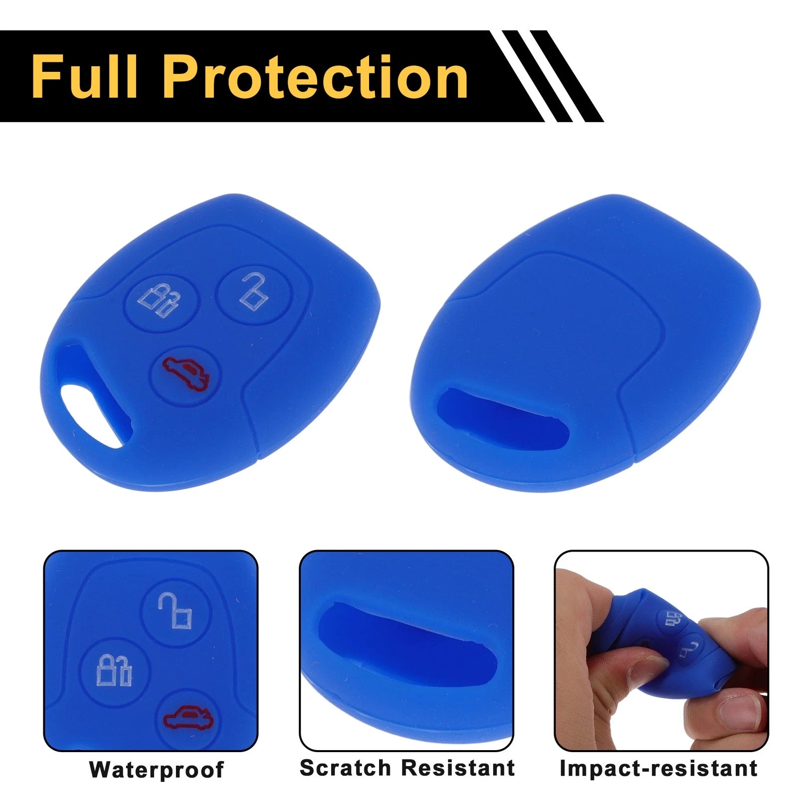 Dark Blue Key Case for Ford Courier (3 Buttons)
