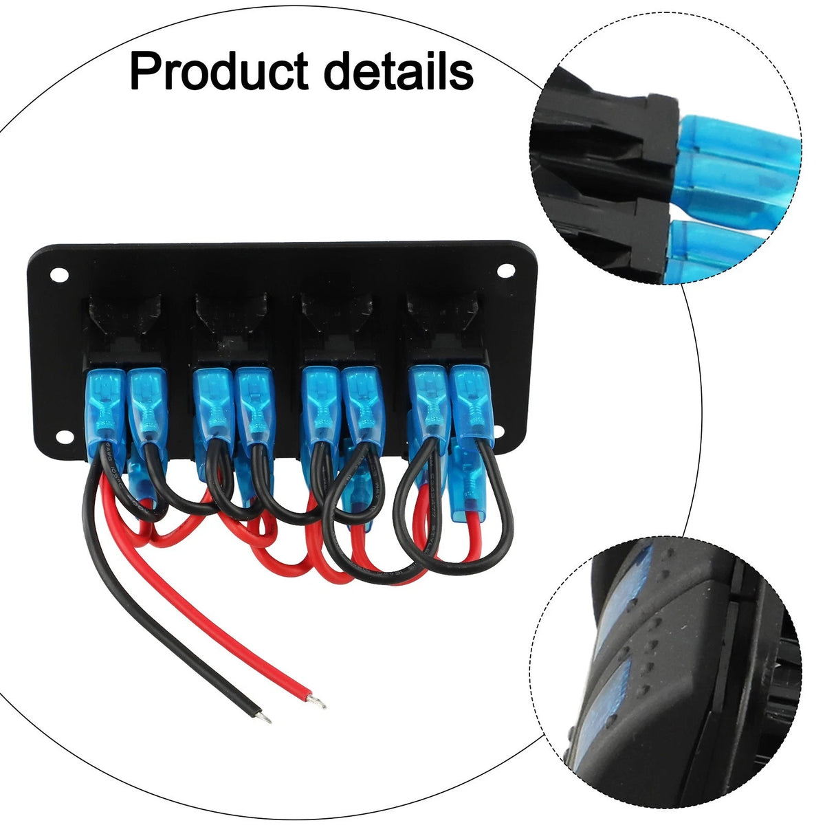 Rocker Switch Panel for Quick Control of Electrical Devices (12V 24V)