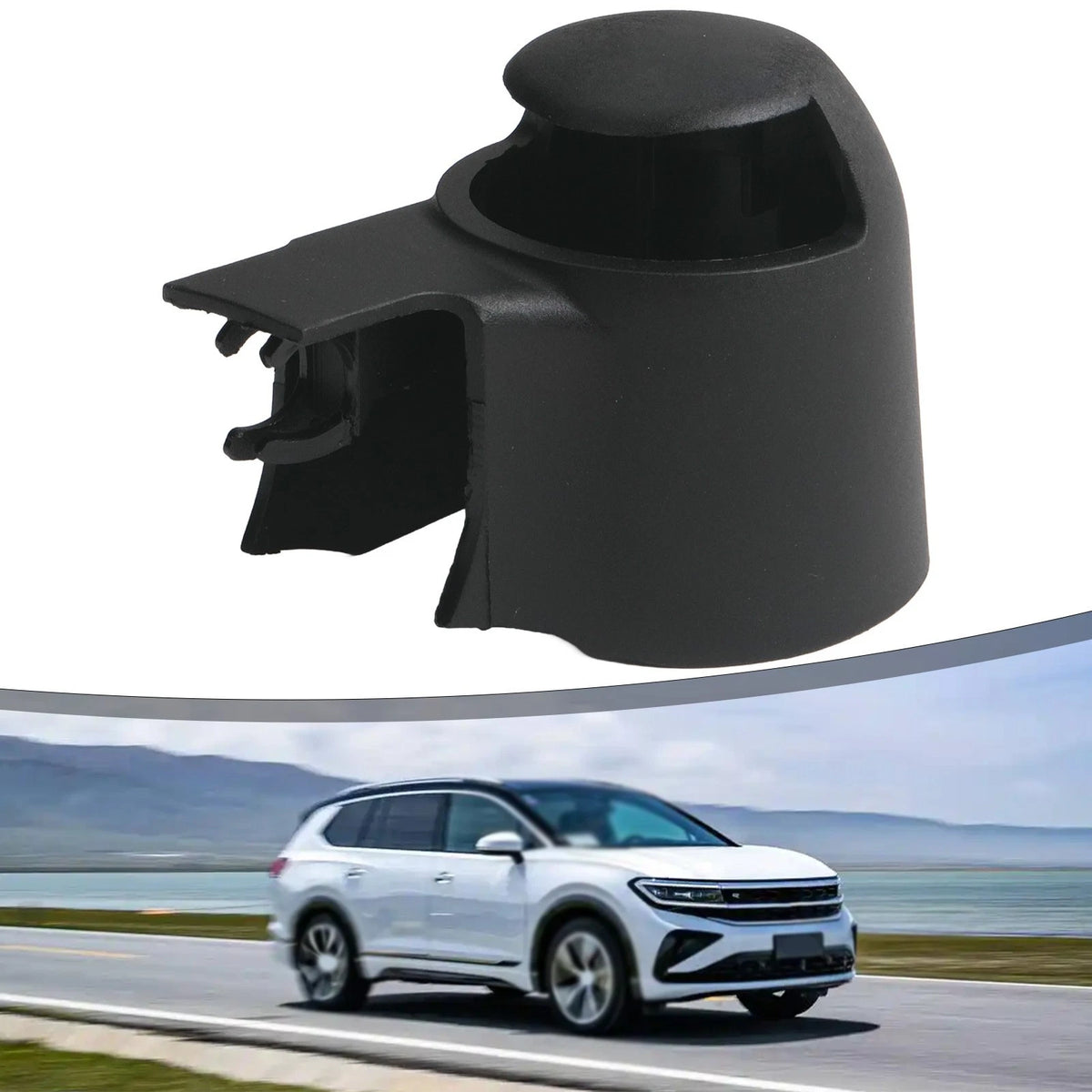 Replacement Rear Wiper Nut Cover Cap Spray Nozzle for Golf 5, Passat