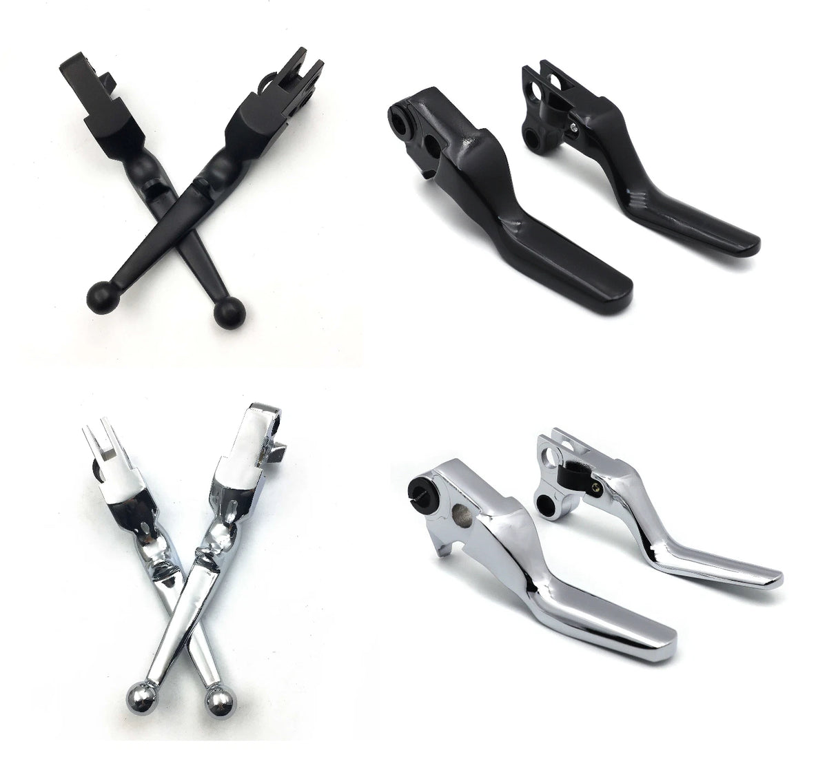Brake Clutch Levers for Harley XL (1996–2003), Softail (1996–2012), Touring (1996–2007) Black Chrome