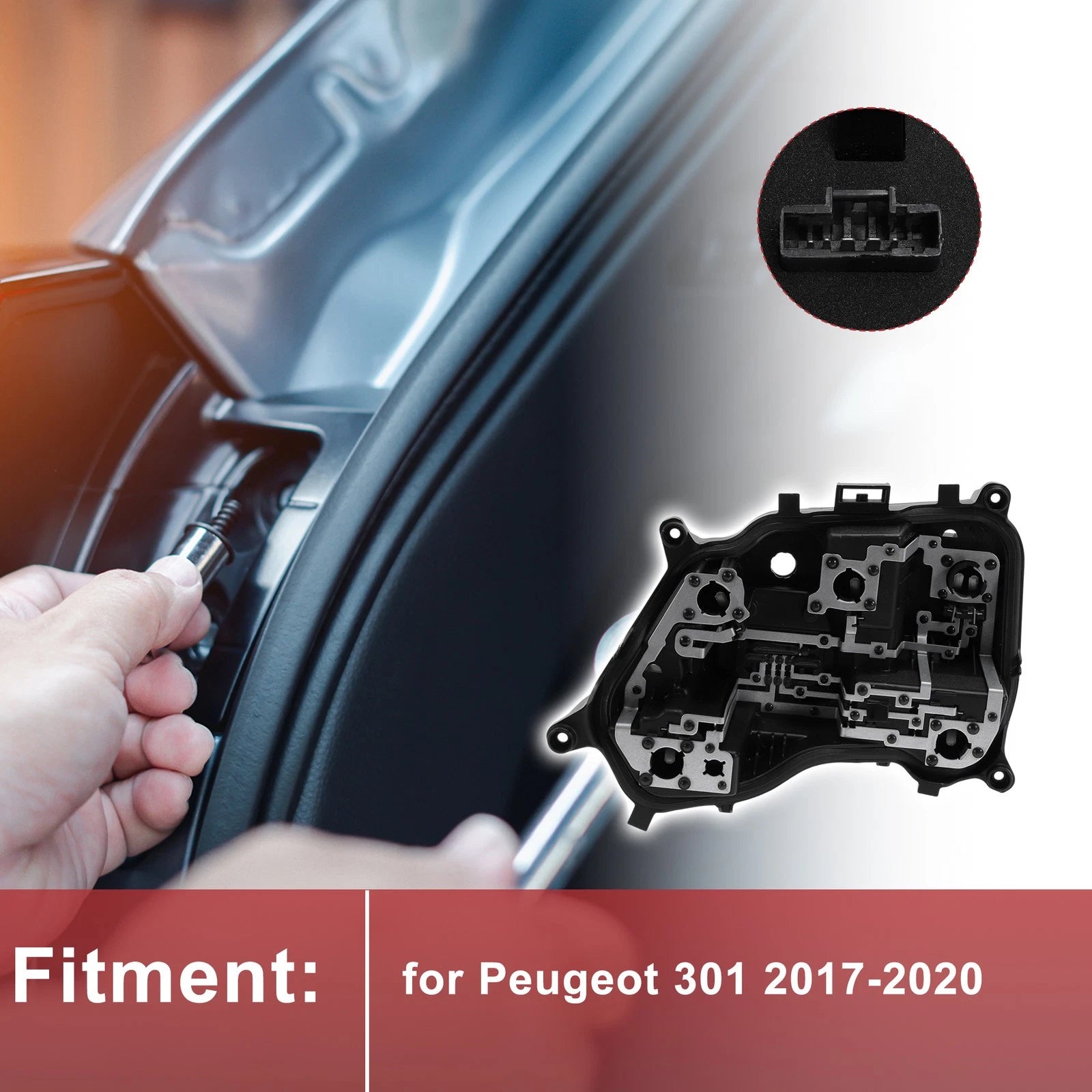 1 Pc Right Tail Light Socket for Peugeot 301 (2017–2020) Lamp Bulb Connector