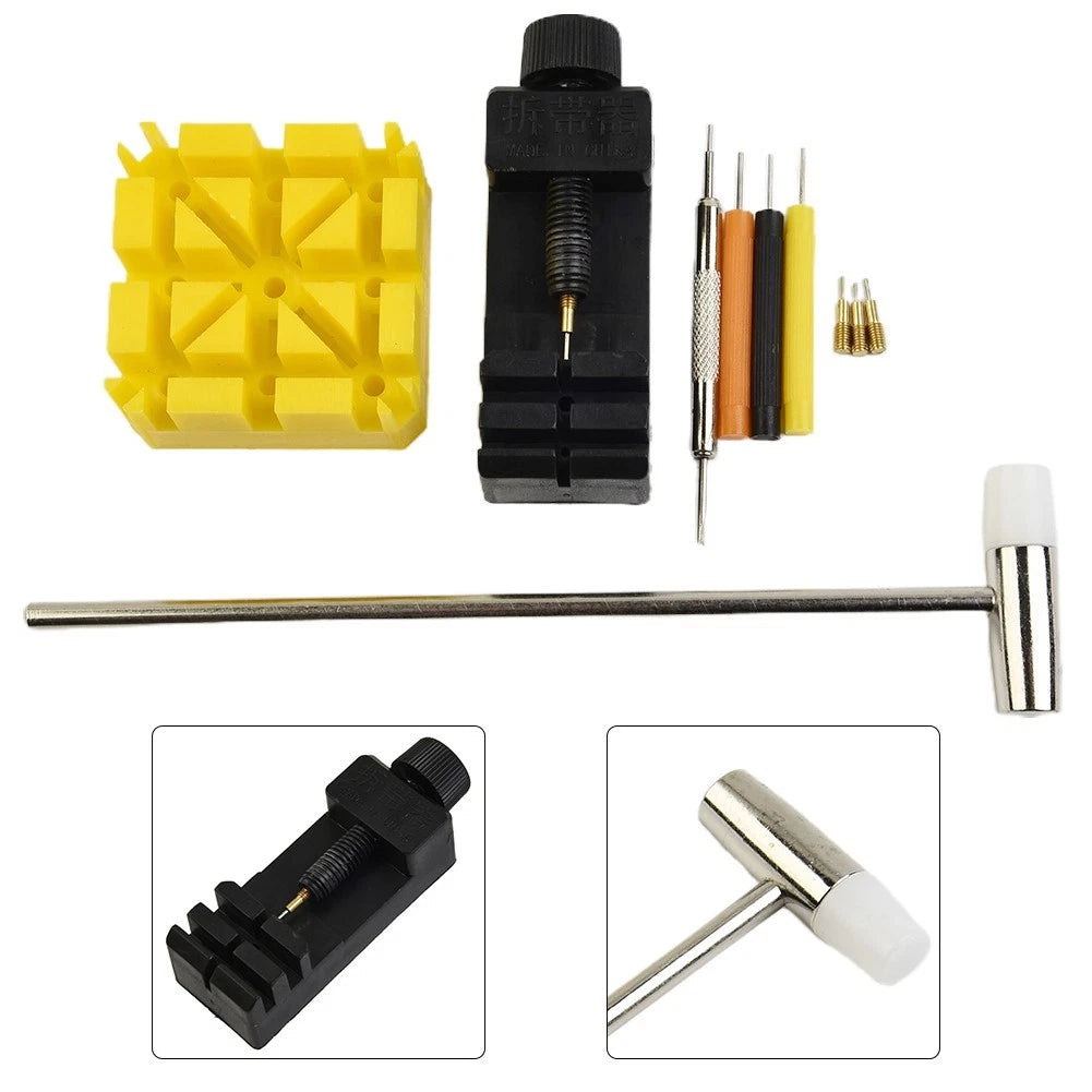 11-Piece Watch Repair Tool Set - Metal & ABS Plastic