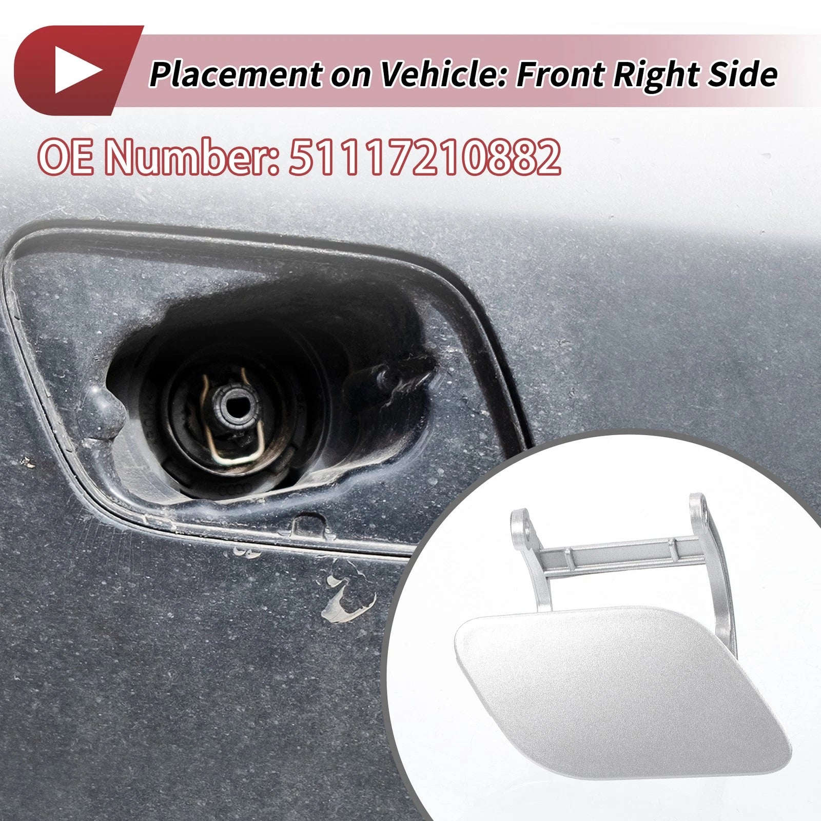 Front Right Washer Nozzle Cover Cap Replacement for BMW 740i (2016–2022)