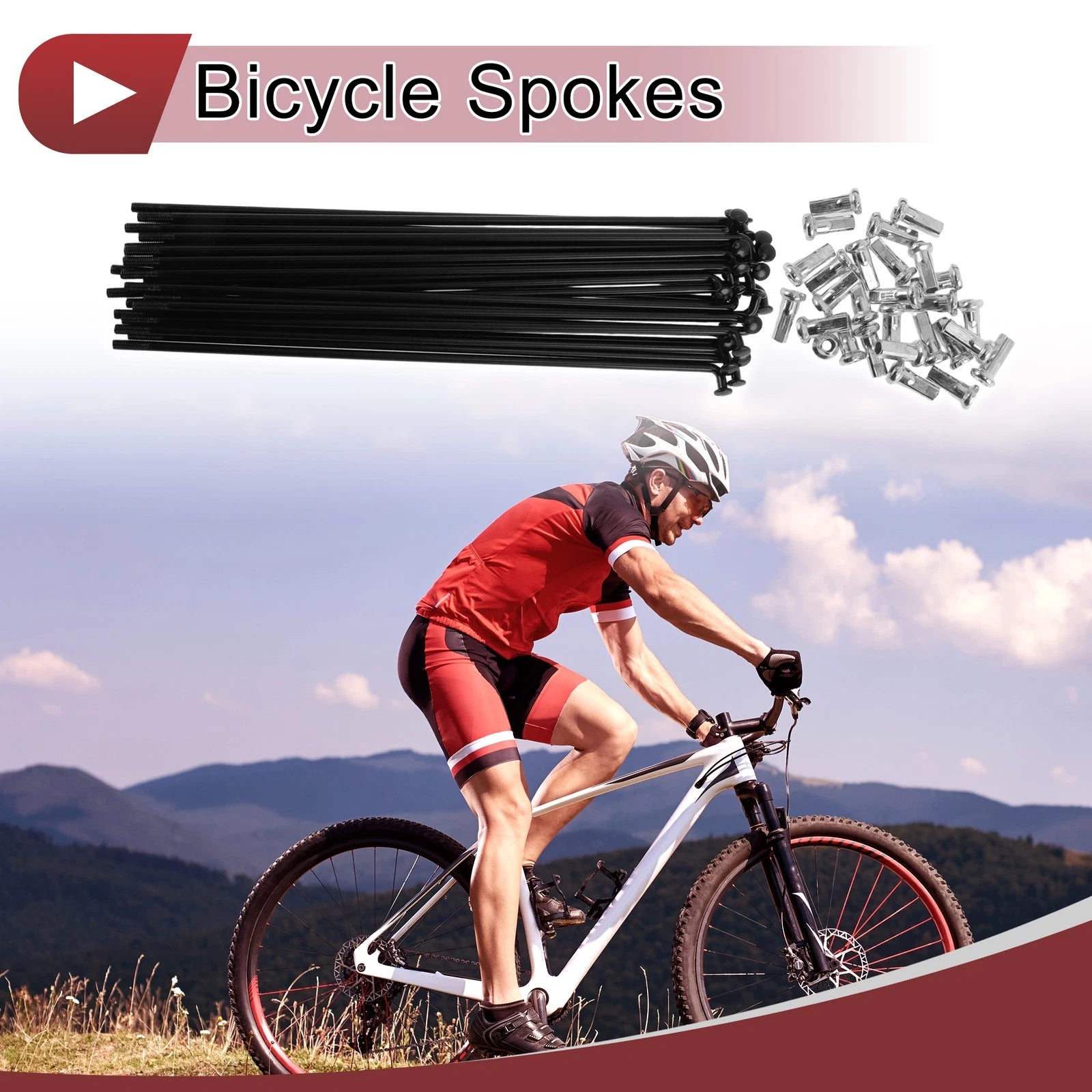 Bicycle Wheel Spokes Carbon Steel 155 mm Black for 12G Set (28)