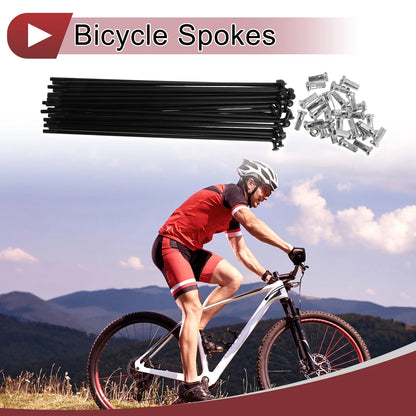 Bicycle Wheel Spokes Carbon Steel 155 mm Black for 12G Set (28)