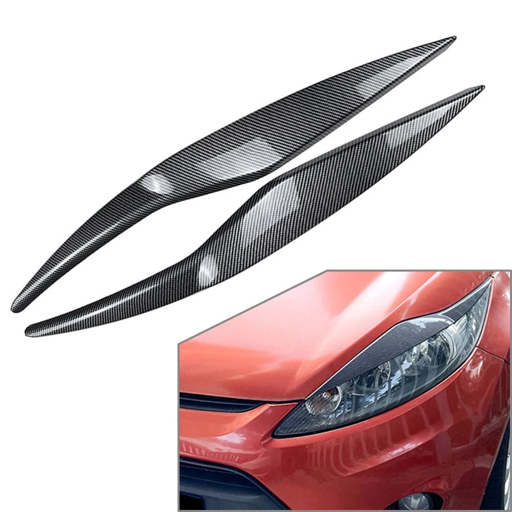 Headlight Eyebrow Frame Cover Trim Carbon for Ford Fiesta MK6 (2008–2012)