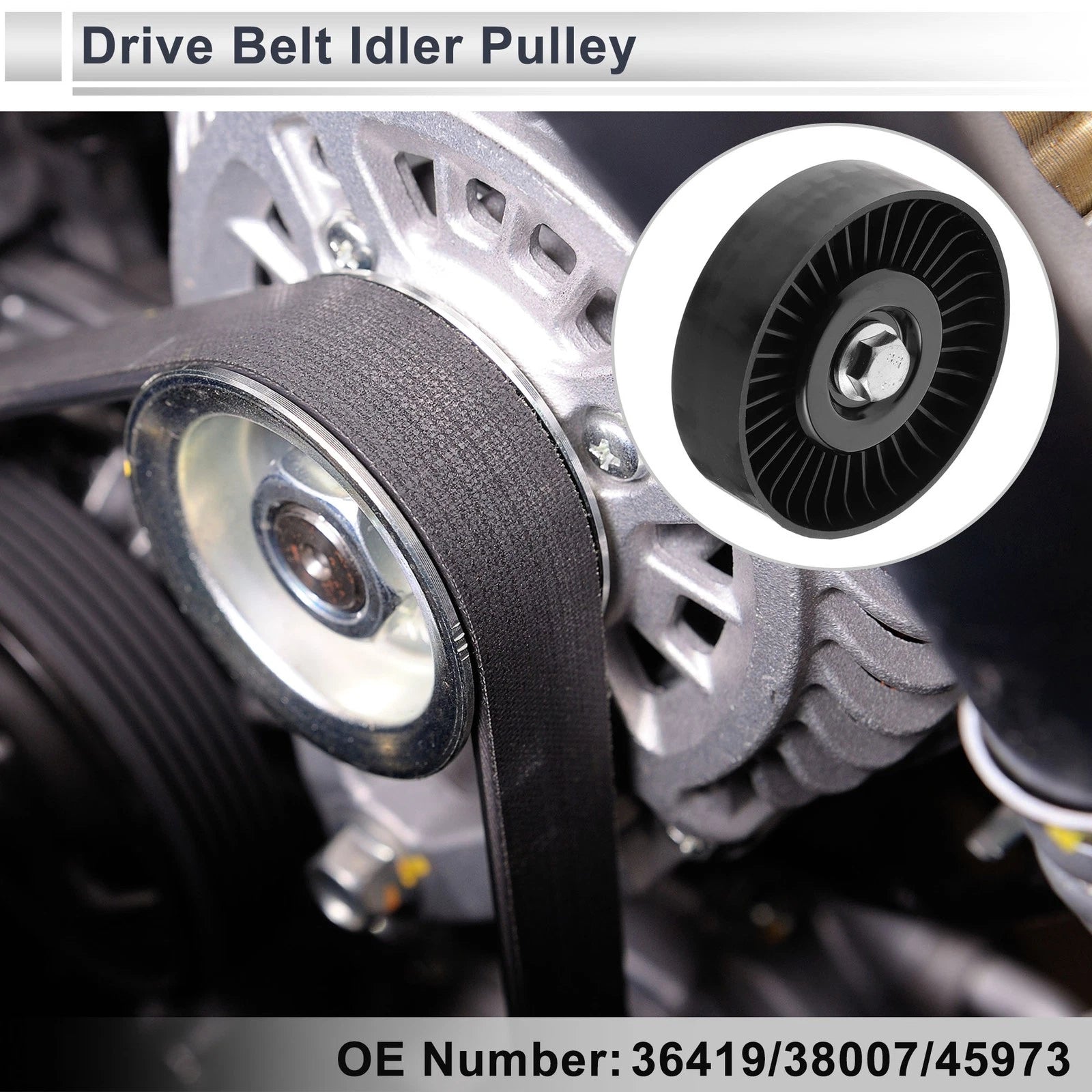 Serpentine Belt Idler Pulley Replacement for Chevrolet C1500 (1990–1991) Plastic