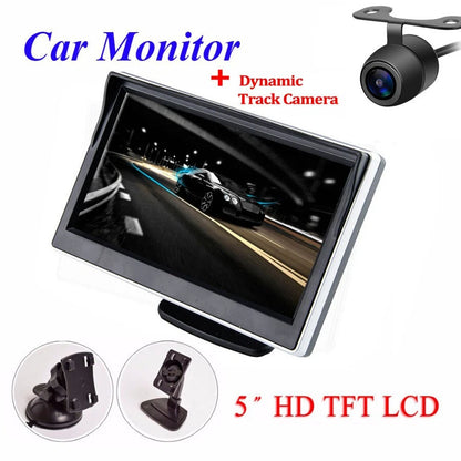 5" Car Monitor TFT LCD HD Digital LED Reverse Parking With Dynamic Track Camera