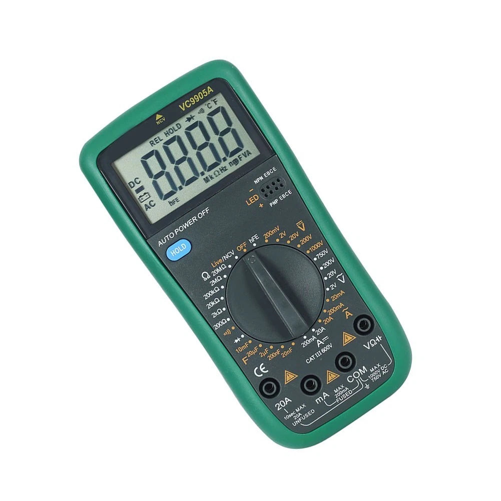 Precision Multimeter VC9905A for DC AC Measurements and Component Testing