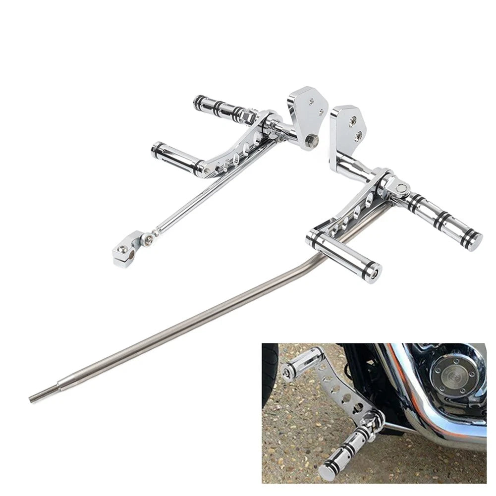 Chrome Forward Controls Footpegs Levers for Harley Dyna (2006–2017)