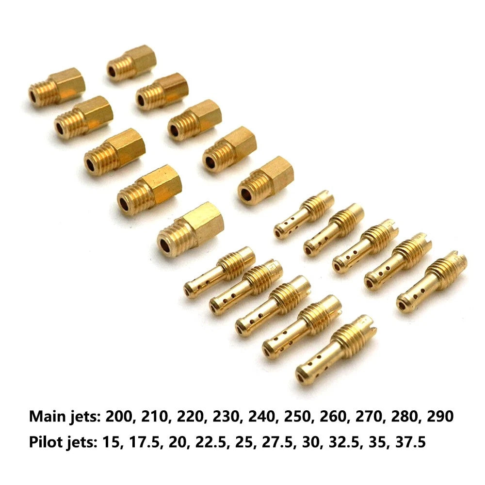 10Pcs Main & Pilot Jets Kit for Mikuni TM TMX VM VM22