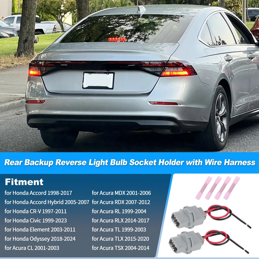 Rear Backup Reverse Light Bulb Socket Holder Wire Harness for Honda (2001–2018)