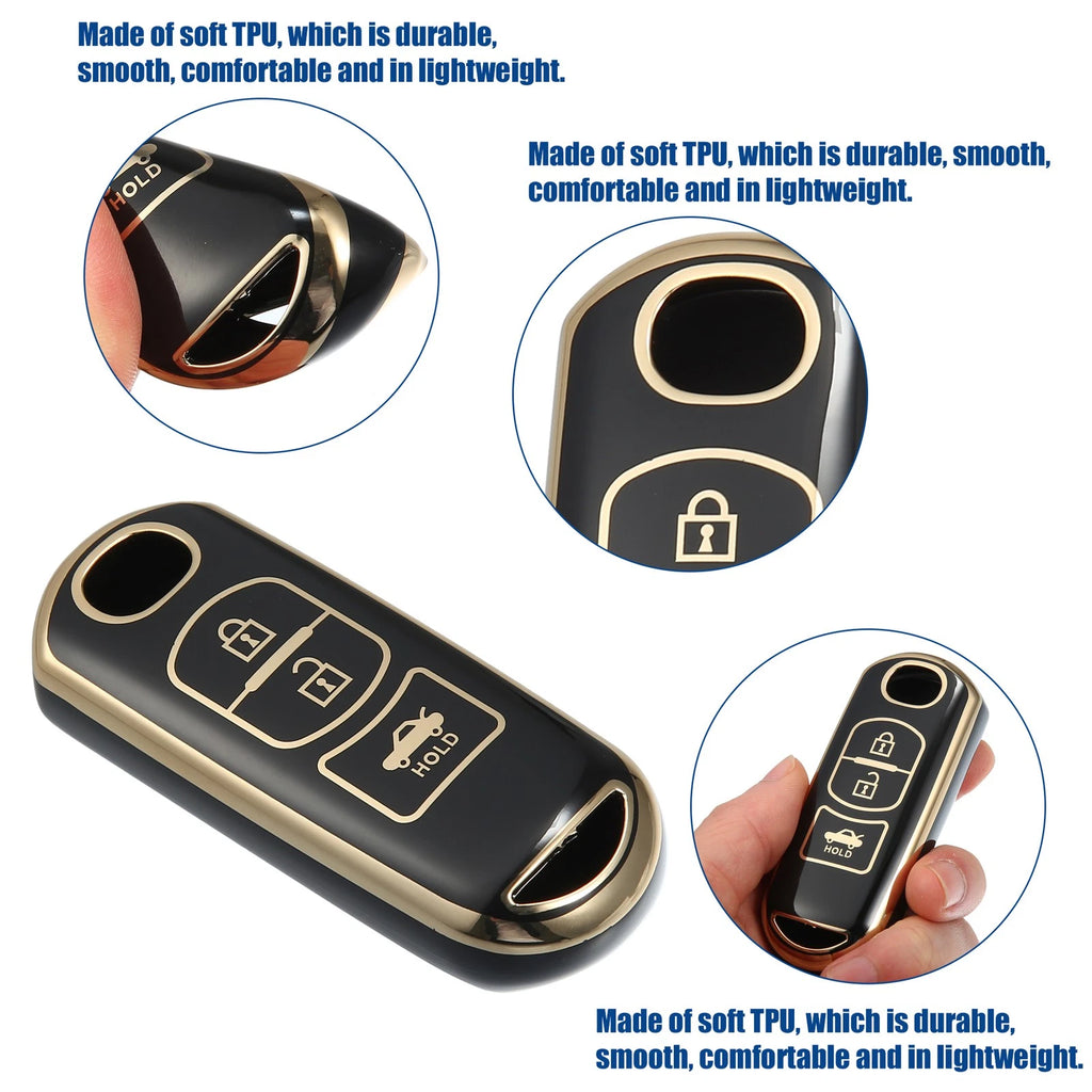 3 Button Keyless Entry Remote Cover TPU Replacement for Mazda 2 3 6 CX3 (2011–2022)