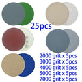 25 Pcs Hook & Loop Sanding Discs for 2000 3000 4000 5000 7000 Grit