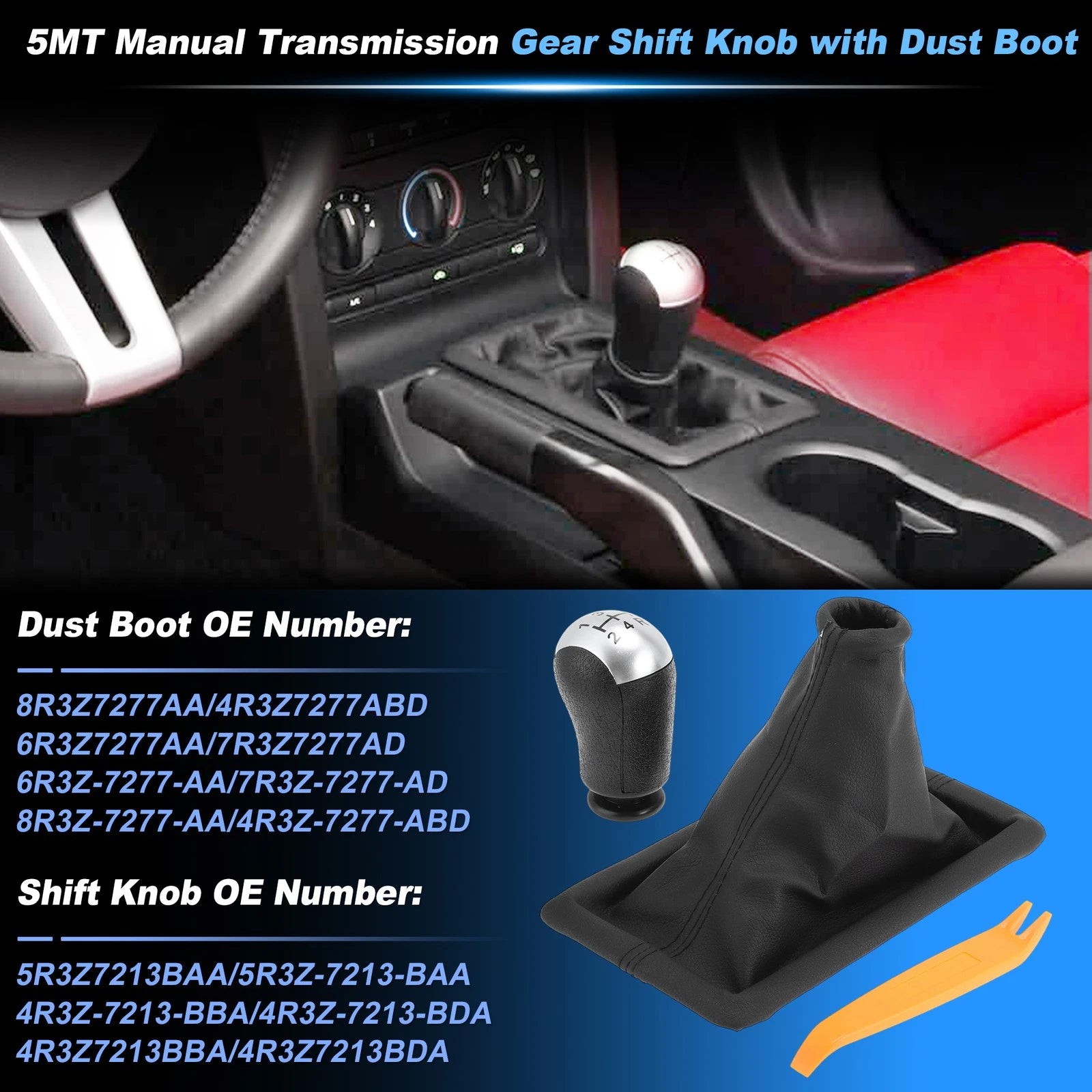 5MT Shift Knob Dust Boot for Ford Mustang (2005–2009)