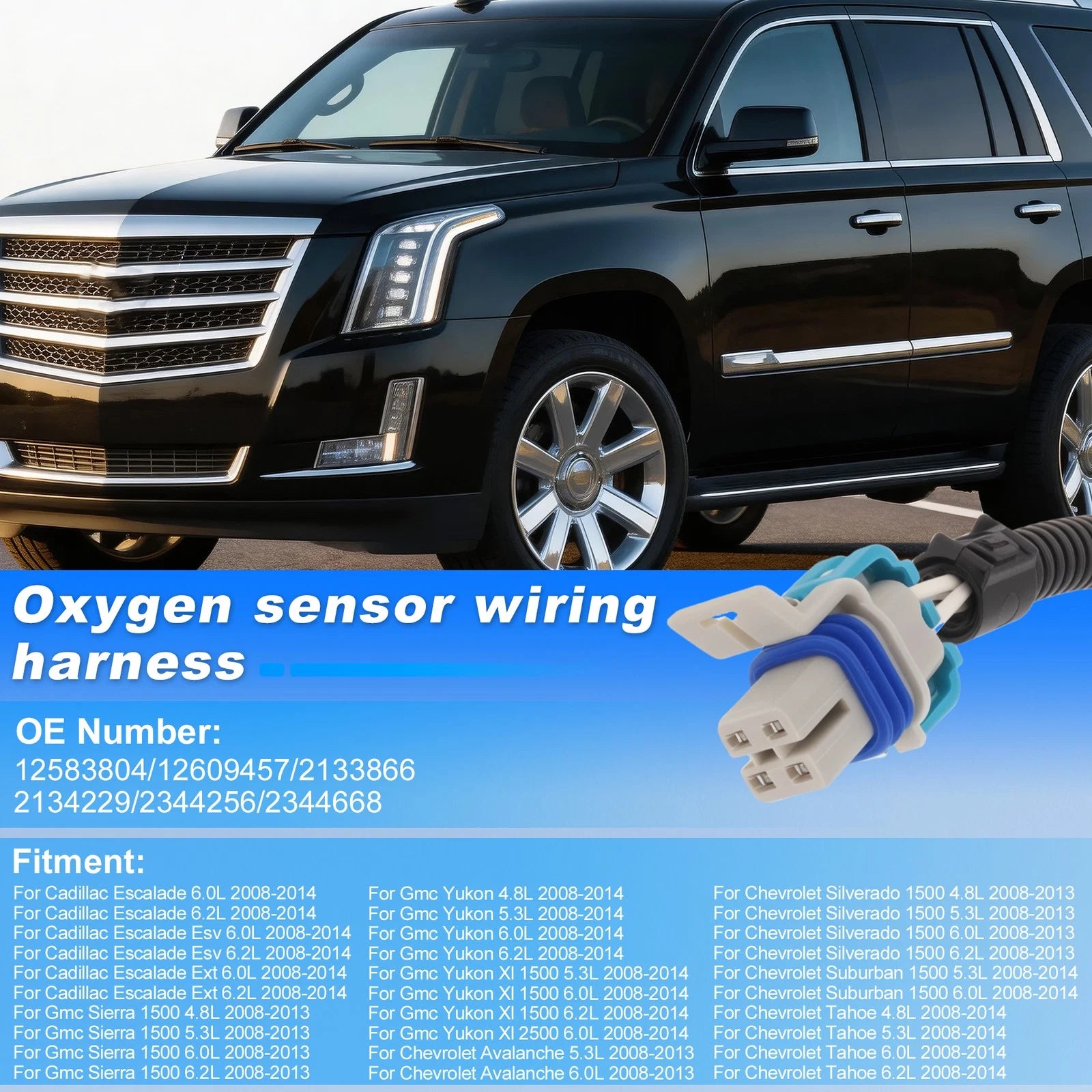 O2 Oxygen Sensor Connector Pigtail for Cadillac Escalade 2008–2014 (12583804)