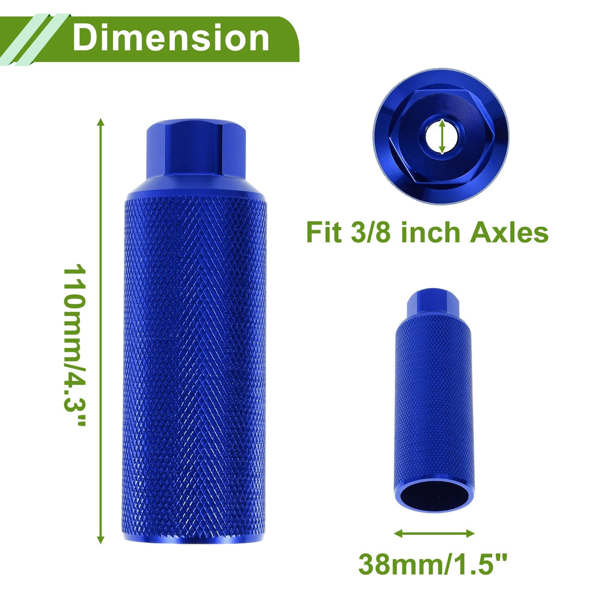 4 Pcs 110mm Bike Pegs Cycling Foot Pegs Blue for All Makes Models (2010–2020)