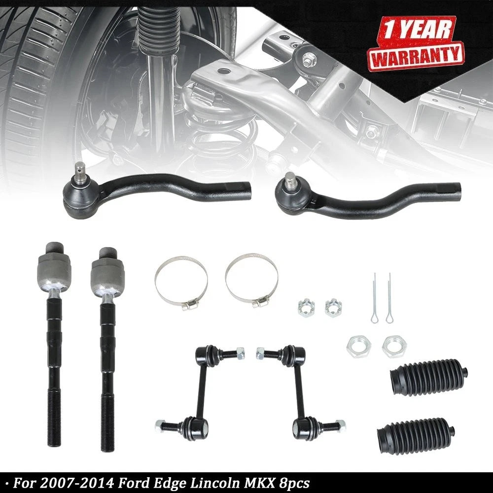 8pc Front Sway Bar Link Tie Rod Kit for Ford Edge, Lincoln MKX (2007–2014)