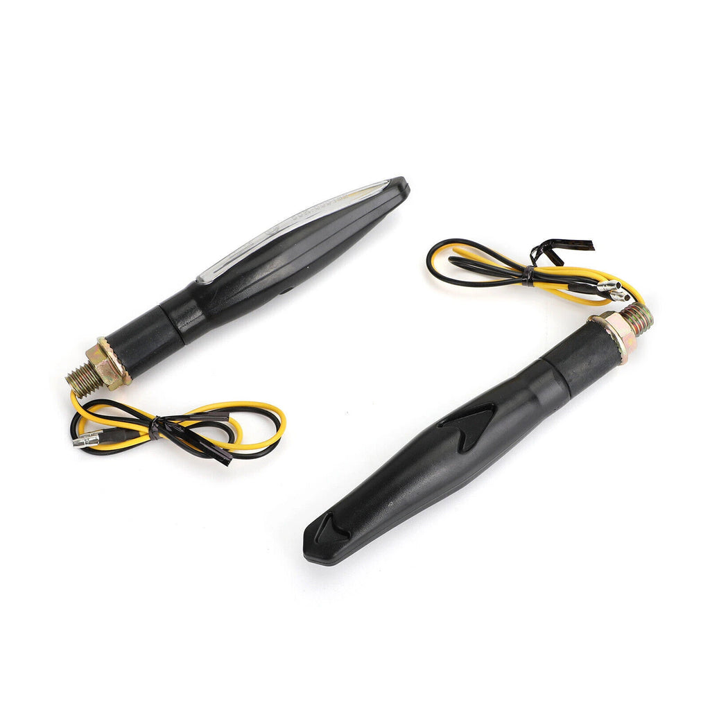 2X M10 Sequential Flowing LED Turn Signal Indicator Lights for Motorcycle