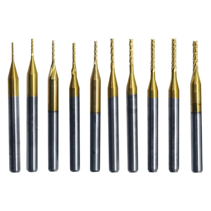10-Piece PCB Milling Cutter Drill Bits Set for Circuit Board Drilling