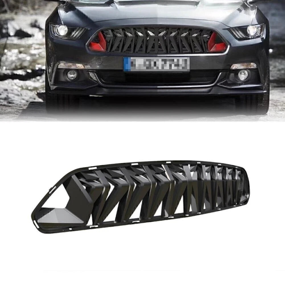 Matt Black Front Bumper Grille for Ford Mustang GT V6 (2015–2017)