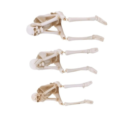 Classic Three Monkeys Motif Skeleton Resin Decoration for Halloween