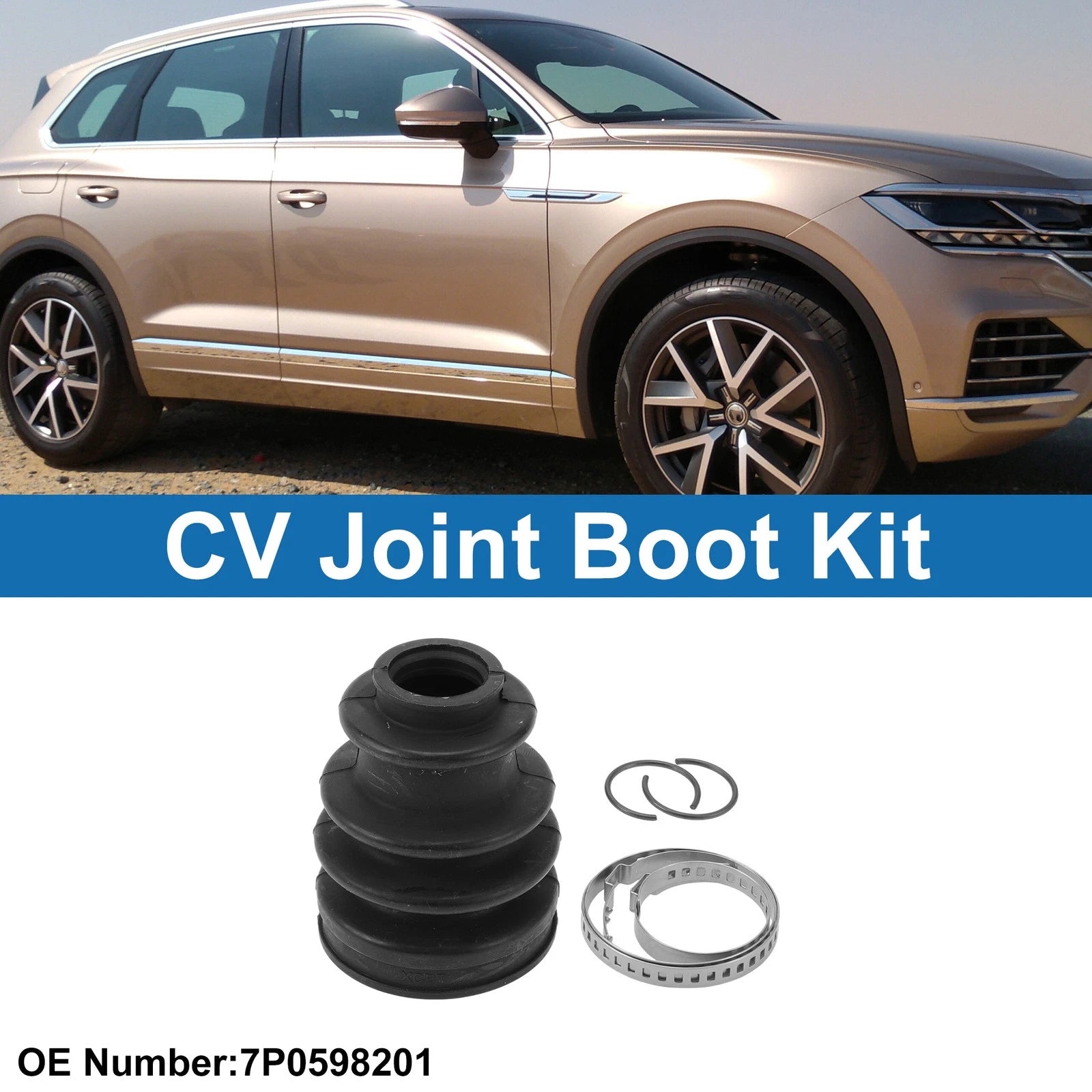 Inner CV Joint Boot Kit with Clamps for Volkswagen Touareg (2011–2017)