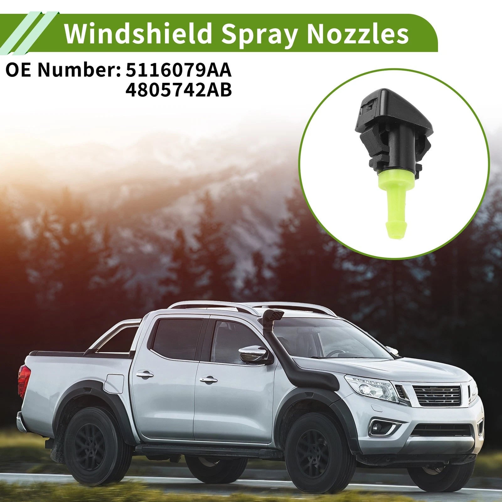 Windshield Washer Nozzle Set for Dodge (No. 5116079AA)