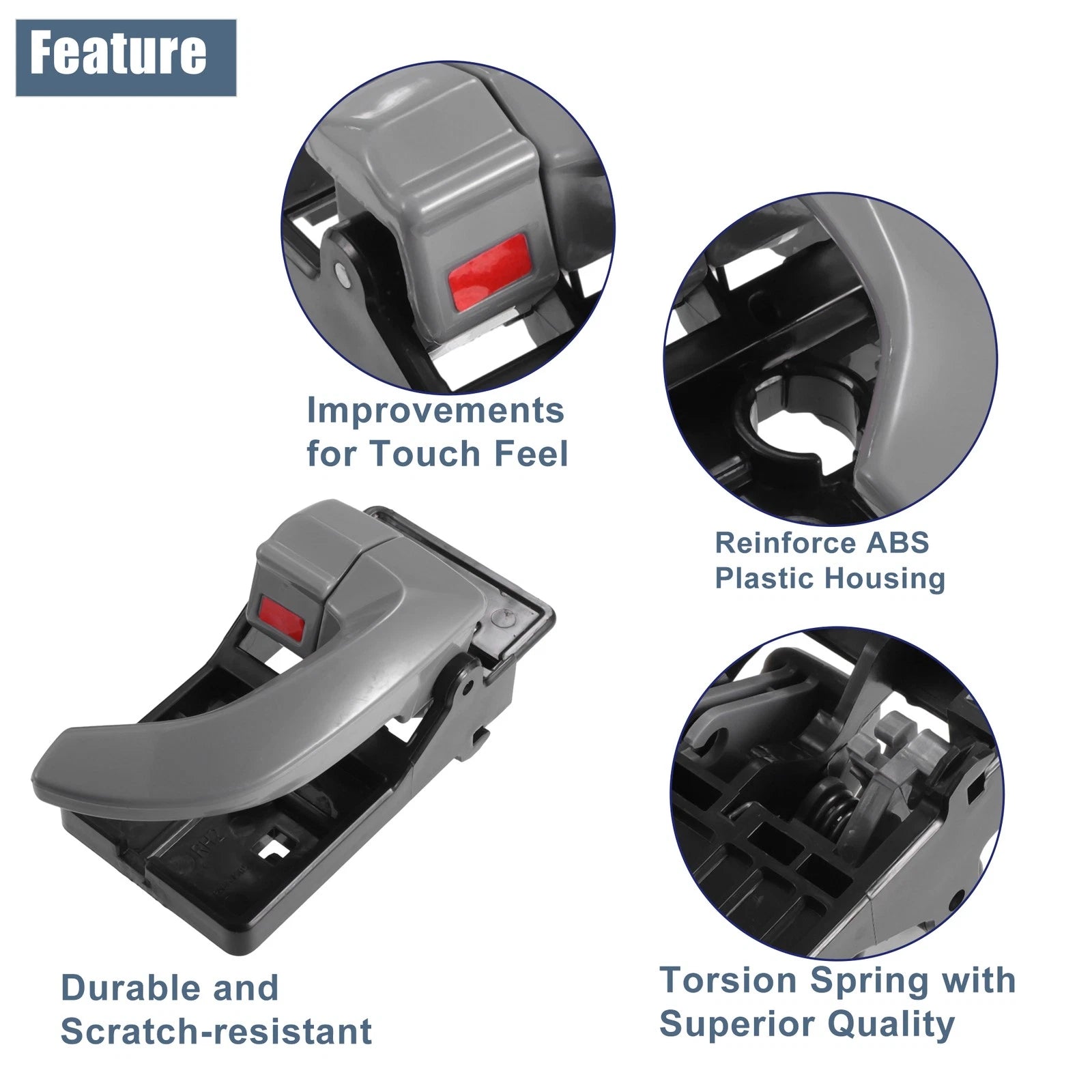 Interior Door Handle Pair Left Right for Hyundai Tucson (2005–2009)