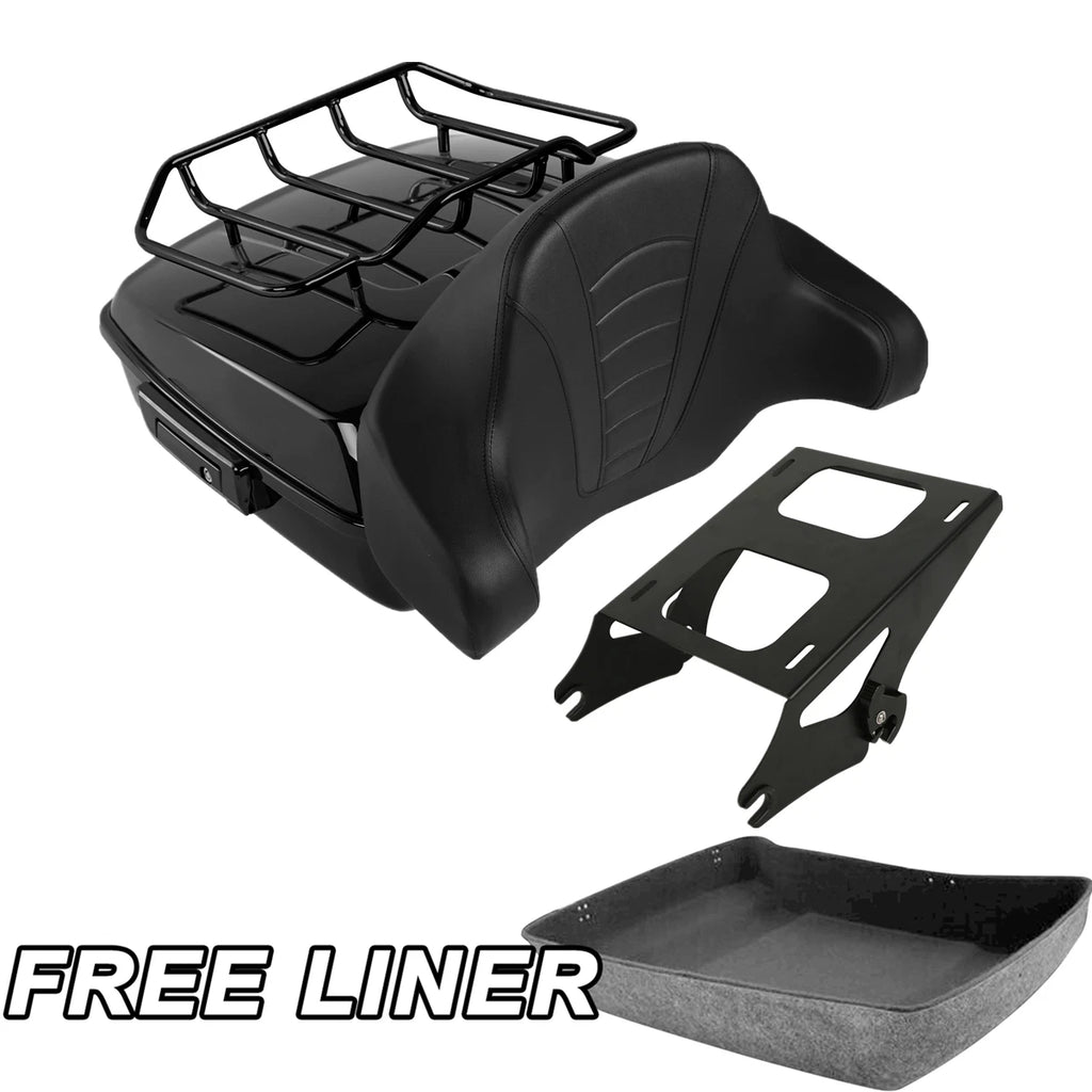 Chopped Trunk Backrest Pad Mount Rack for Harley Touring (2014–2026)