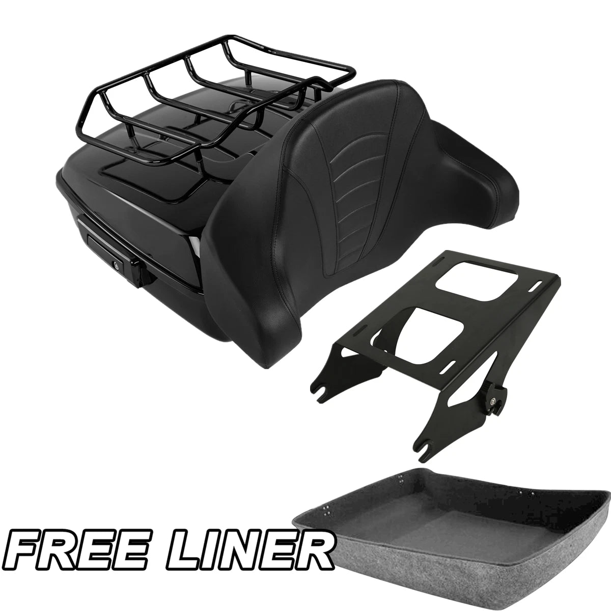 Chopped Trunk Backrest Pad Mount Rack for Harley Touring (2014–2026)