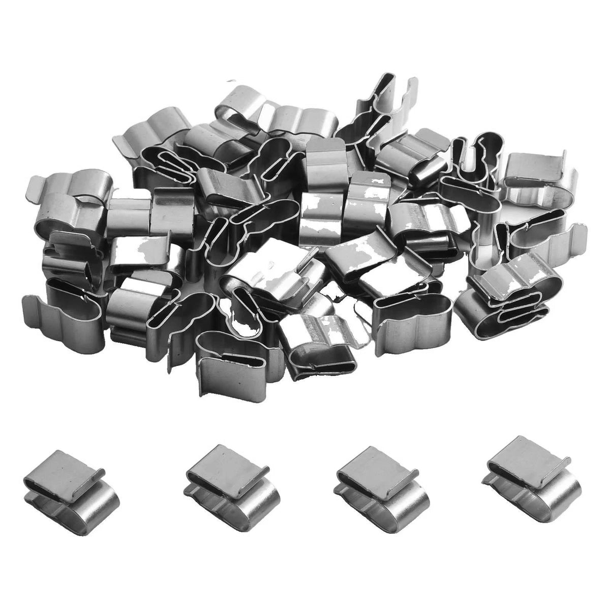 50 Pack Stainless Steel Trailer Wire Cable Clamps