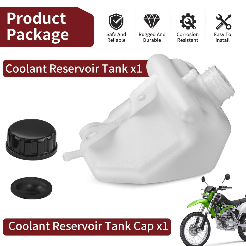Coolant Reservoir Tank & Cap for Kawasaki KLX250S (2009–2014) 43078-0044 11065-0969