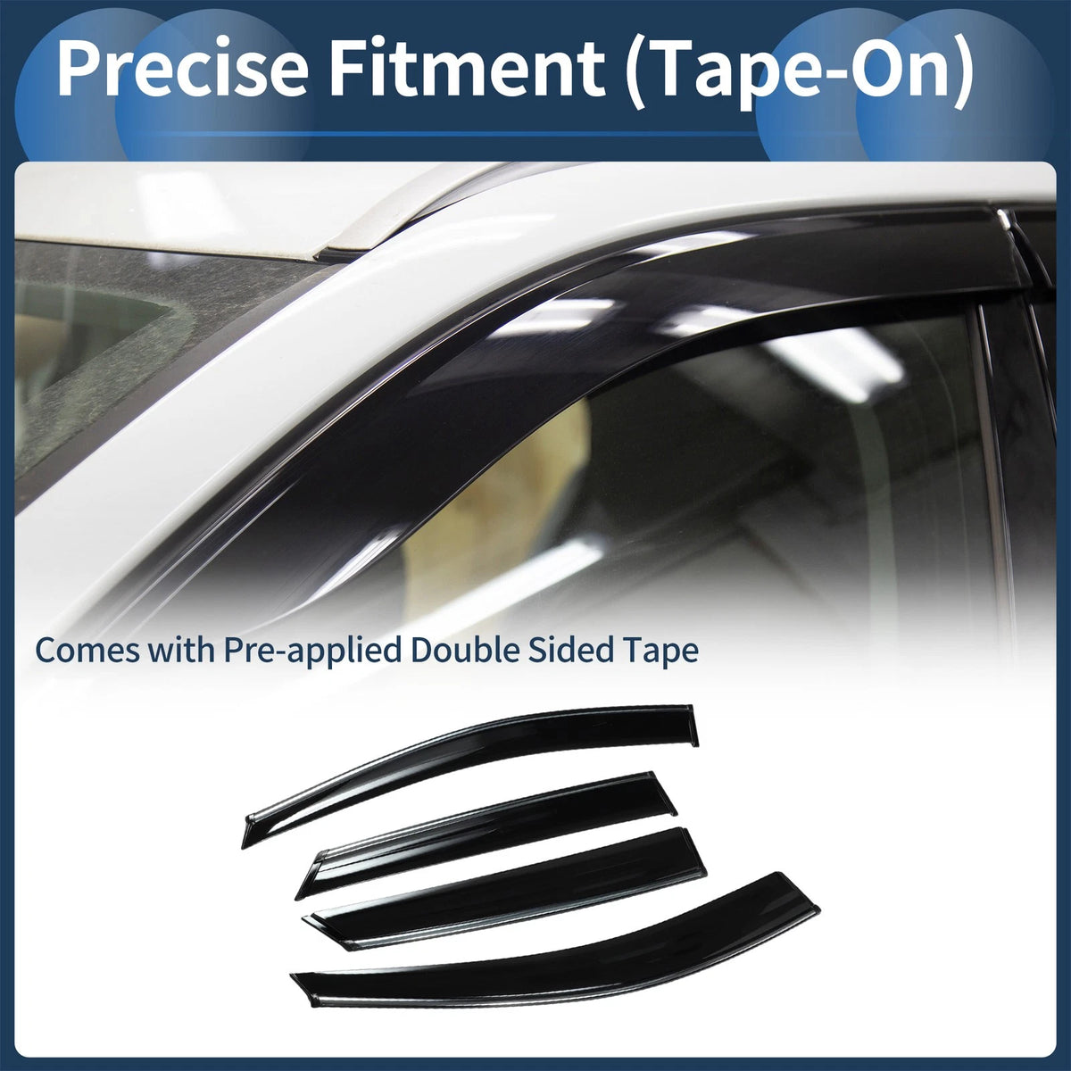 Window Deflectors Side Vent Visors for Hyundai Tucson (2010–2015) Black Set