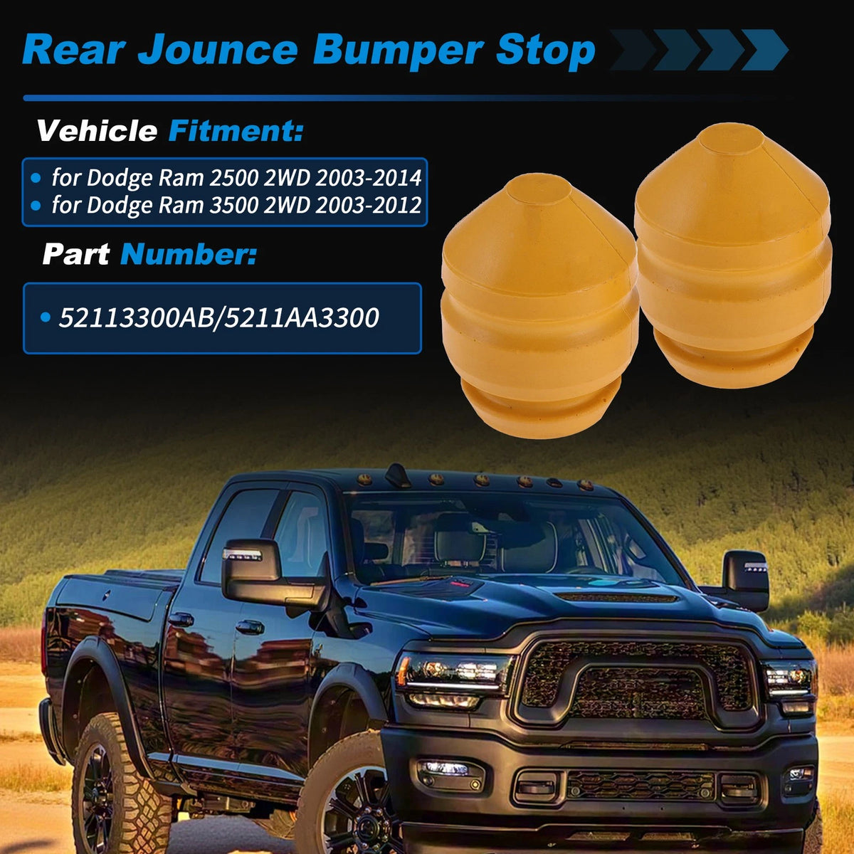 Suspension Bump Stop for Dodge Ram 2500 2WD (2003–2014) No. 52113300AB/5211AA3300