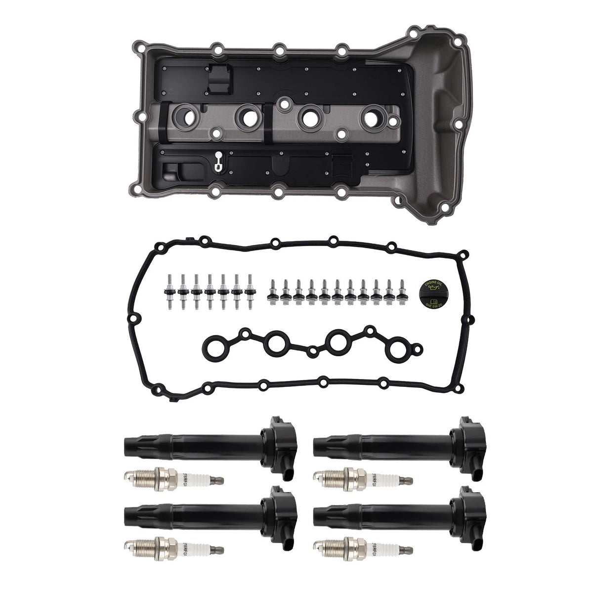 Aluminum Valve Cover + 4 Ignition Coils for Chrysler 200 2.4L (2011–2014)