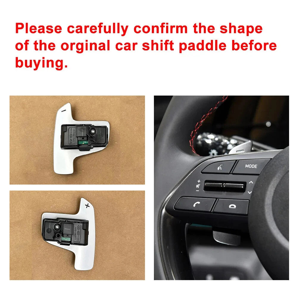 Steering Wheel Shift Paddle Extensions for Hyundai Elantra Genesis G70 Sonata (2017–2023)