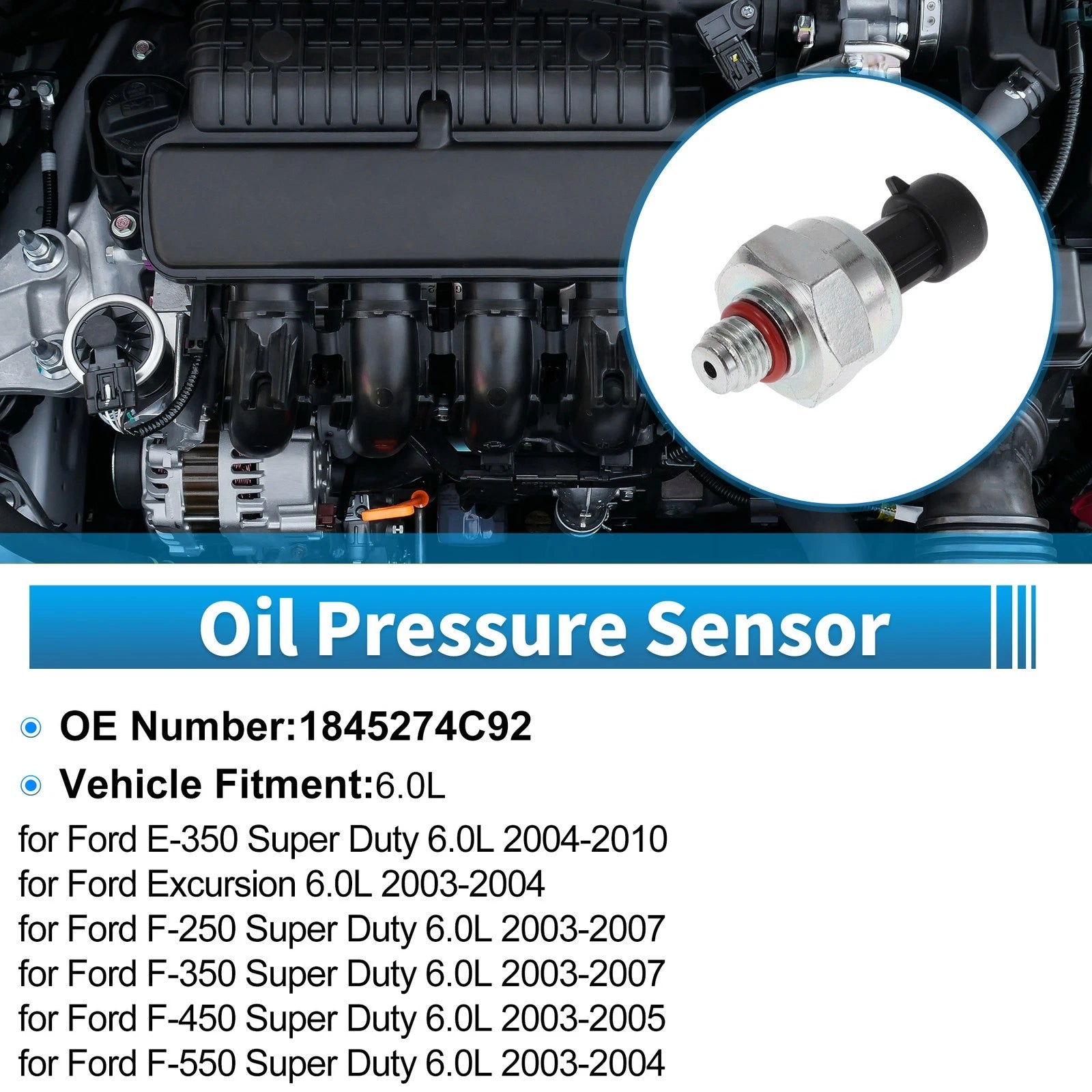 Engine Oil Pressure Sensor for Ford E-350 Super Duty (2004–2010) No.1845274C92