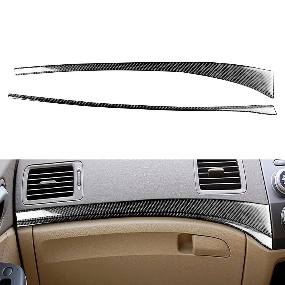 2pcs Passenger Dashboard Moulding Strip Trim For Honda Civic 8th Gen 2006-2011