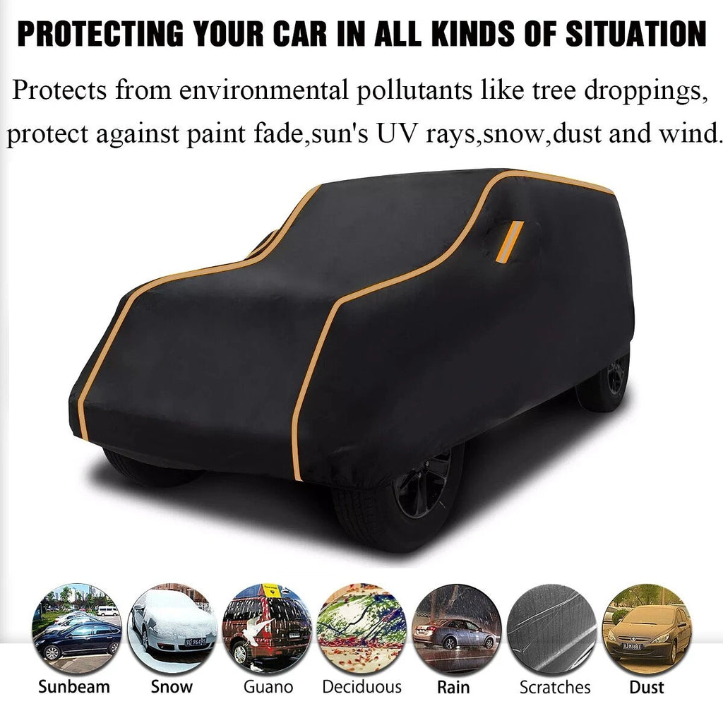 Car Cover for Jeep Wrangler 4-Door (2007–2023) Waterproof Outdoor Snow Sun
