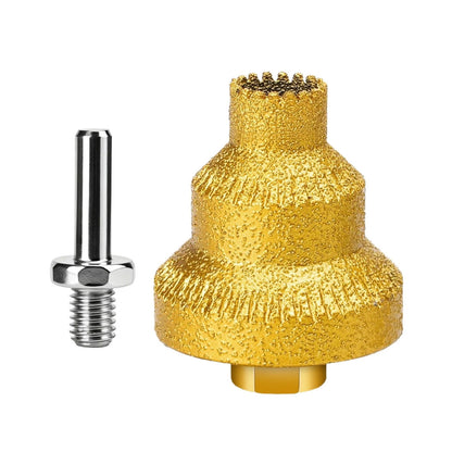 Step Drill Bit Set (20/35/50mm) with Hand Drill Adapter for Tile Granite