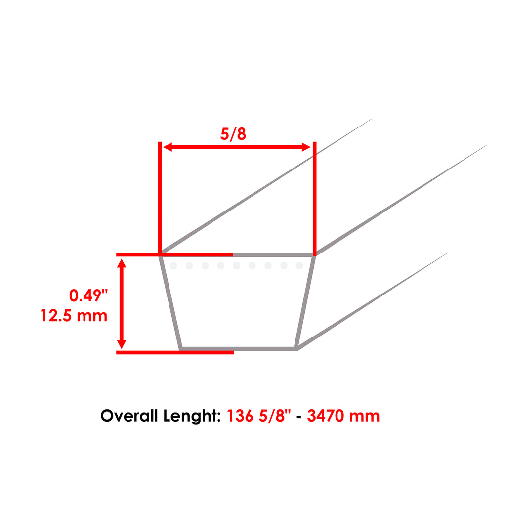 Deck Belt Replacement for Husqvarna Exmark 5/8 in (2005–2015)
