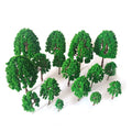 32x Mixed Model Trees for Railroad Train Diorama Landscape Scene
