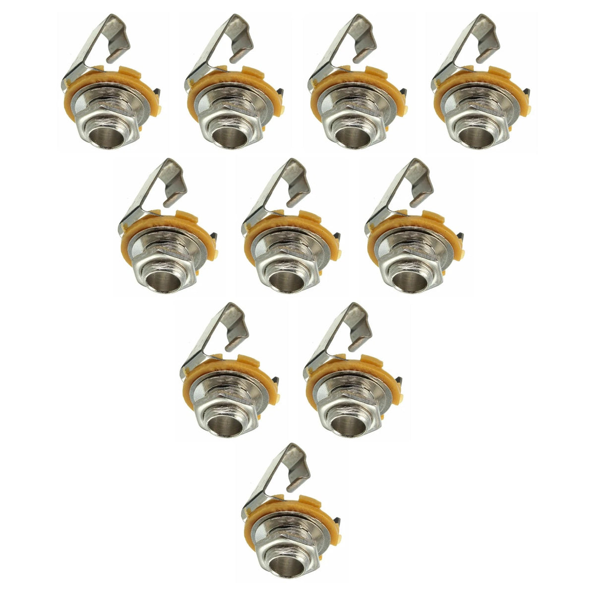 10 Pcs Mono 1/4" Socket Jack Connector for Guitar Panel Mount