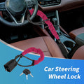 Steering Wheel Lock & Seat Belt Lock for Universal Fit (Pink)